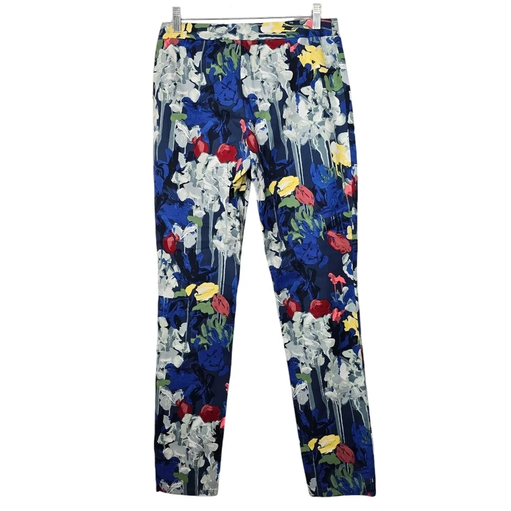Kate Spade Saturday Blue Yellow Red White Floral Pants 4